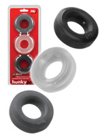 Hnkyjunk - Set di anelli fallici nero/grigio (3x)