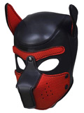 Maschera da cagnolino per puppy play - nero/rosso