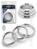 Push Steel - Heavy Duty Donut Cockring 3-Ring Set Large